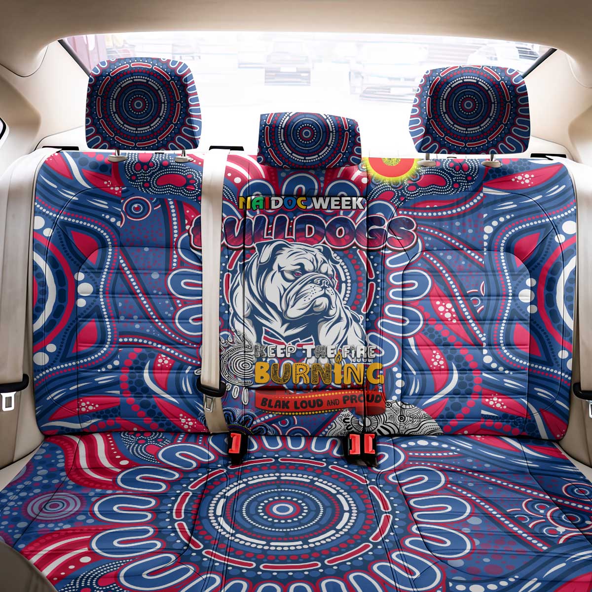 Western Bulldogs NAIDOC Week 2024 Back Car Seat Cover Mascot Football