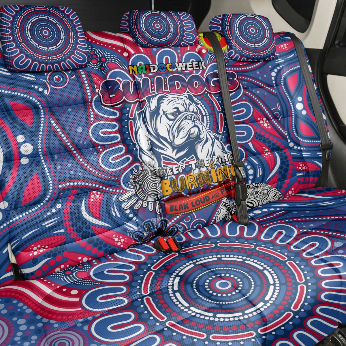 Western Bulldogs NAIDOC Week 2024 Back Car Seat Cover Mascot Football