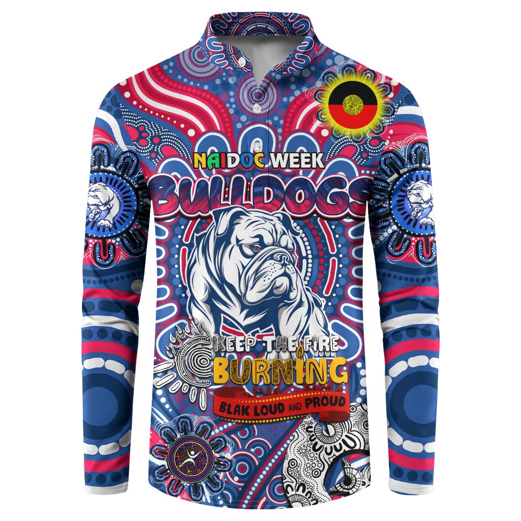 Custom Western Bulldogs NAIDOC Week 2024 Button Sweatshirt Mascot Football