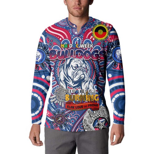 Custom Western Bulldogs NAIDOC Week 2024 Button Sweatshirt Mascot Football
