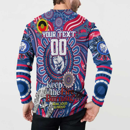 Custom Western Bulldogs NAIDOC Week 2024 Button Sweatshirt Mascot Football