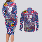 Custom Western Bulldogs NAIDOC Week 2024 Couples Matching Long Sleeve Bodycon Dress and Long Sleeve Button Shirt Mascot Football