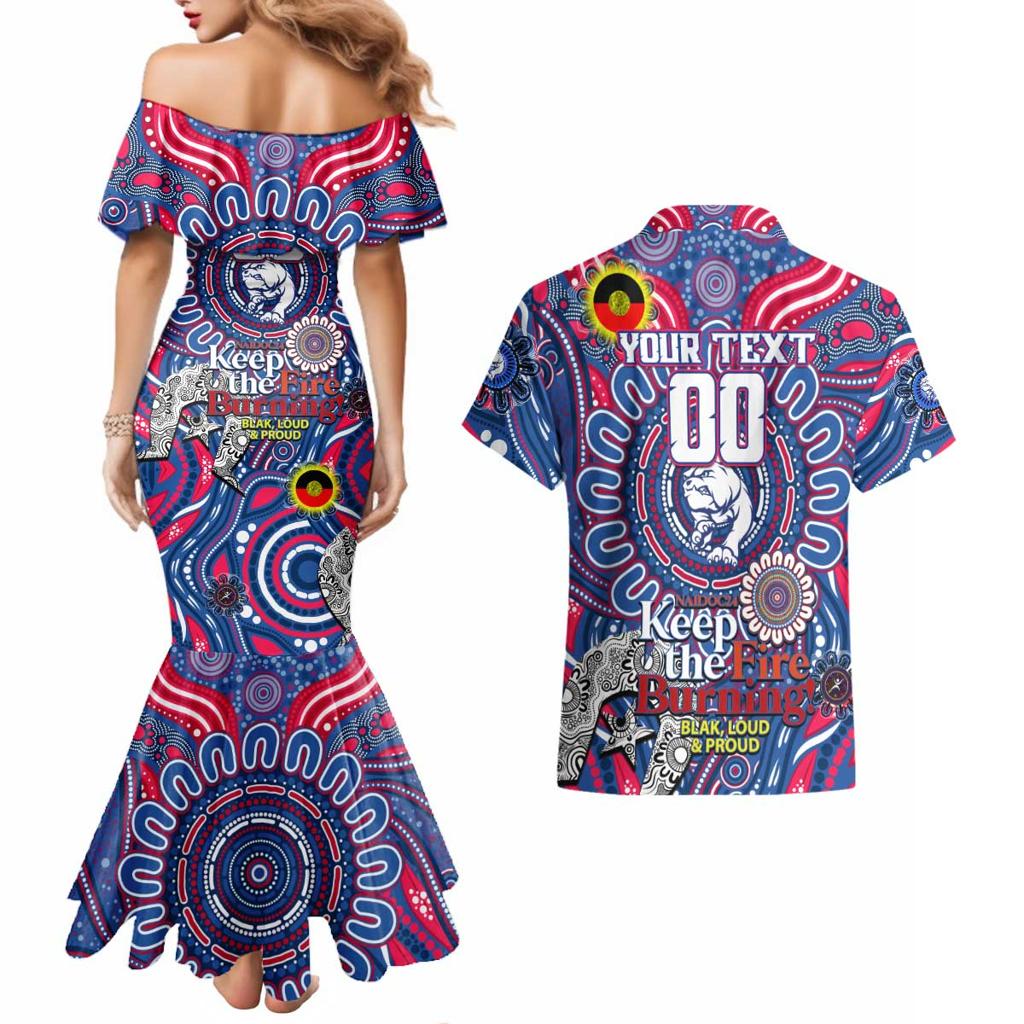 Custom Western Bulldogs NAIDOC Week 2024 Couples Matching Mermaid Dress and Hawaiian Shirt Mascot Football