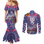 Custom Western Bulldogs NAIDOC Week 2024 Couples Matching Mermaid Dress and Long Sleeve Button Shirt Mascot Football
