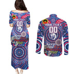 Custom Western Bulldogs NAIDOC Week 2024 Couples Matching Puletasi and Long Sleeve Button Shirt Mascot Football