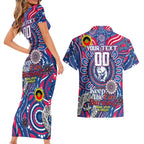 Custom Western Bulldogs NAIDOC Week 2024 Couples Matching Short Sleeve Bodycon Dress and Hawaiian Shirt Mascot Football