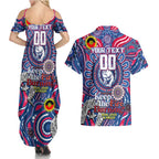 Custom Western Bulldogs NAIDOC Week 2024 Couples Matching Summer Maxi Dress and Hawaiian Shirt Mascot Football