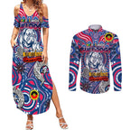 Custom Western Bulldogs NAIDOC Week 2024 Couples Matching Summer Maxi Dress and Long Sleeve Button Shirt Mascot Football