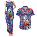Custom Western Bulldogs NAIDOC Week 2024 Couples Matching Tank Maxi Dress and Hawaiian Shirt Mascot Football