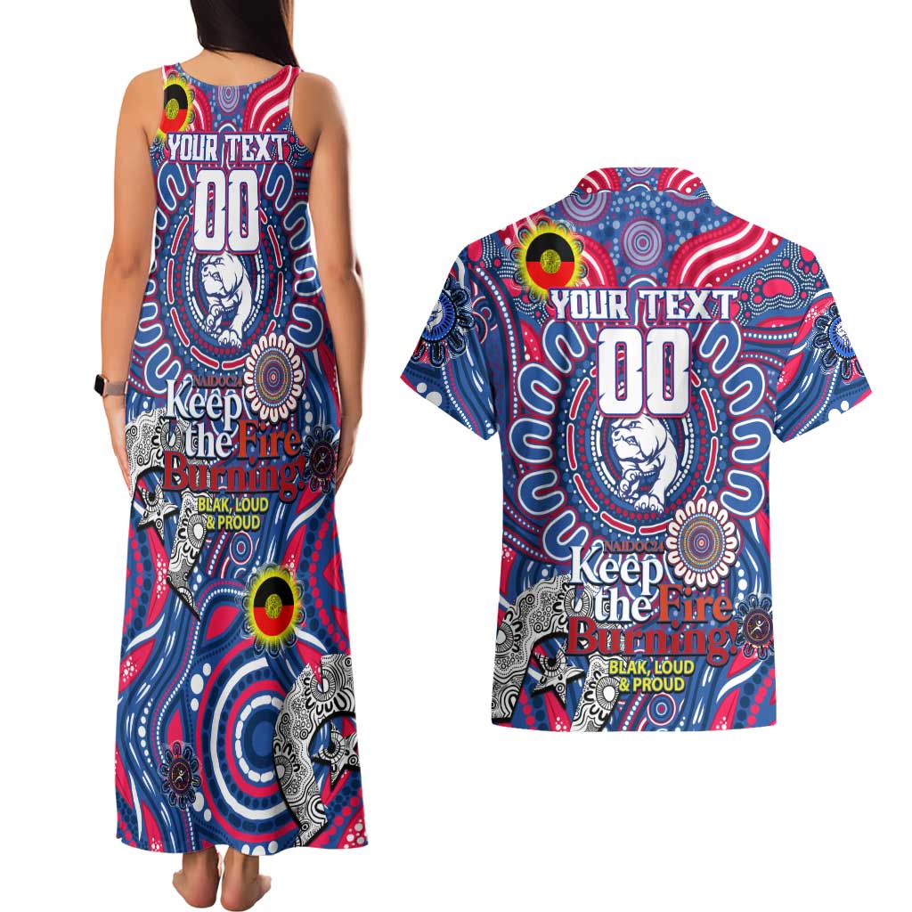 Custom Western Bulldogs NAIDOC Week 2024 Couples Matching Tank Maxi Dress and Hawaiian Shirt Mascot Football