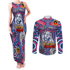 Custom Western Bulldogs NAIDOC Week 2024 Couples Matching Tank Maxi Dress and Long Sleeve Button Shirt Mascot Football