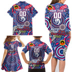 Custom Western Bulldogs NAIDOC Week 2024 Family Matching Long Sleeve Bodycon Dress and Hawaiian Shirt Mascot Football