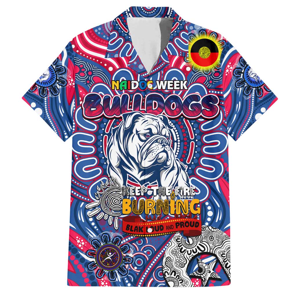 Custom Western Bulldogs NAIDOC Week 2024 Family Matching Long Sleeve Bodycon Dress and Hawaiian Shirt Mascot Football