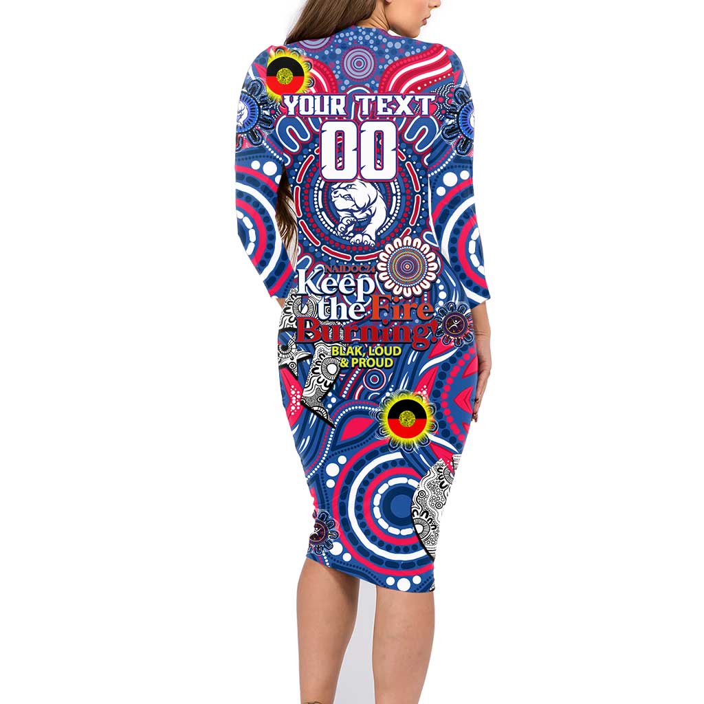Custom Western Bulldogs NAIDOC Week 2024 Family Matching Long Sleeve Bodycon Dress and Hawaiian Shirt Mascot Football