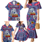 Custom Western Bulldogs NAIDOC Week 2024 Family Matching Mermaid Dress and Hawaiian Shirt Mascot Football