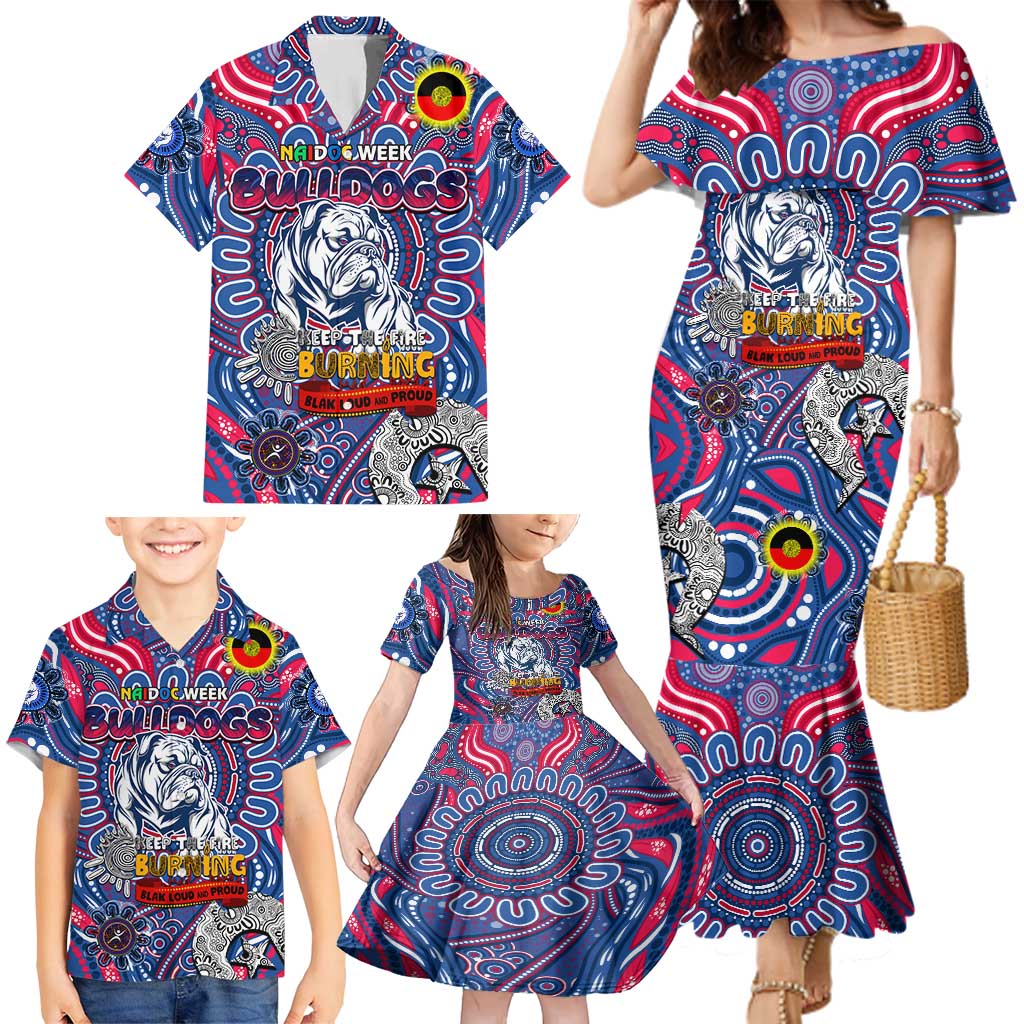Custom Western Bulldogs NAIDOC Week 2024 Family Matching Mermaid Dress and Hawaiian Shirt Mascot Football