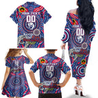 Custom Western Bulldogs NAIDOC Week 2024 Family Matching Off The Shoulder Long Sleeve Dress and Hawaiian Shirt Mascot Football