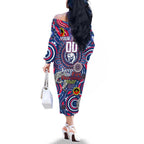 Custom Western Bulldogs NAIDOC Week 2024 Family Matching Off The Shoulder Long Sleeve Dress and Hawaiian Shirt Mascot Football