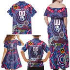 Custom Western Bulldogs NAIDOC Week 2024 Family Matching Off Shoulder Maxi Dress and Hawaiian Shirt Mascot Football