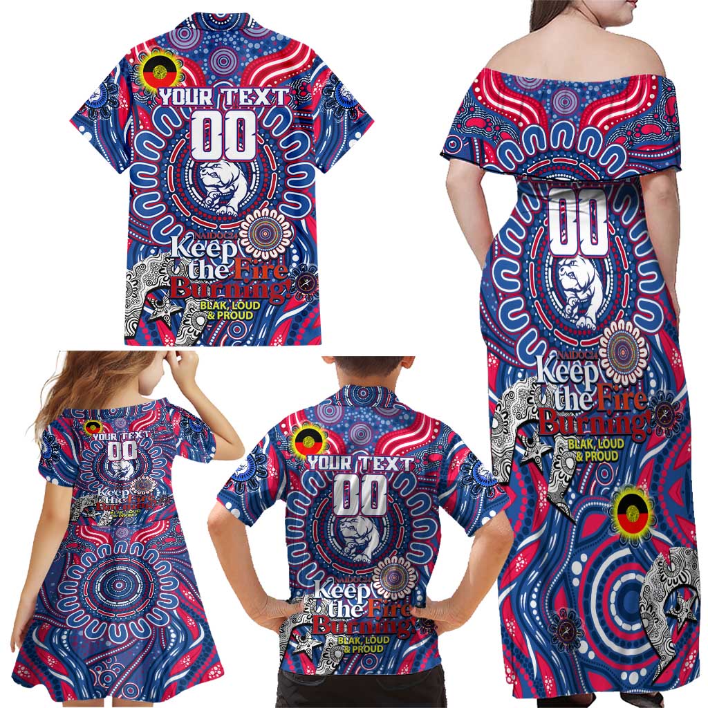 Custom Western Bulldogs NAIDOC Week 2024 Family Matching Off Shoulder Maxi Dress and Hawaiian Shirt Mascot Football
