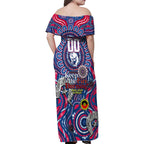 Custom Western Bulldogs NAIDOC Week 2024 Family Matching Off Shoulder Maxi Dress and Hawaiian Shirt Mascot Football