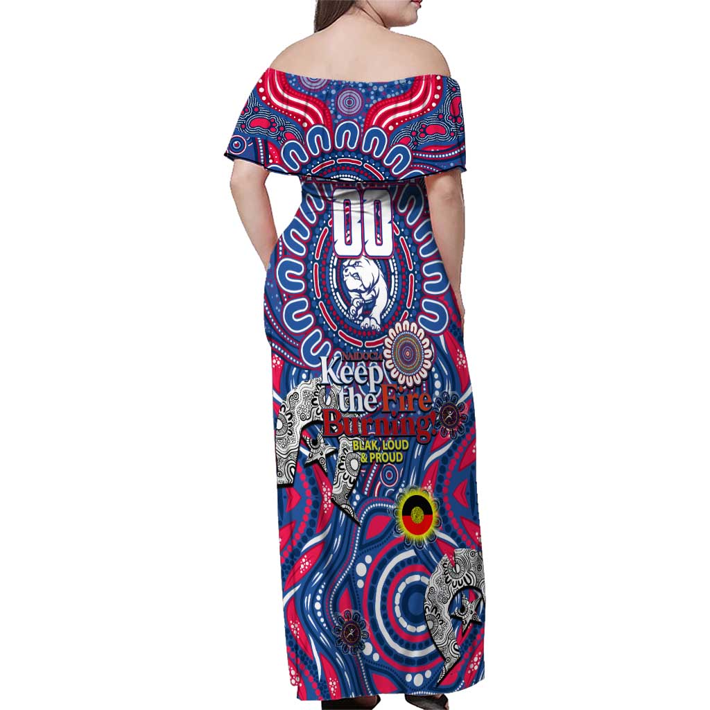 Custom Western Bulldogs NAIDOC Week 2024 Family Matching Off Shoulder Maxi Dress and Hawaiian Shirt Mascot Football