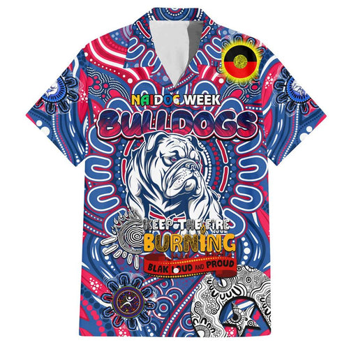 Custom Western Bulldogs NAIDOC Week 2024 Family Matching Off Shoulder Short Dress and Hawaiian Shirt Mascot Football
