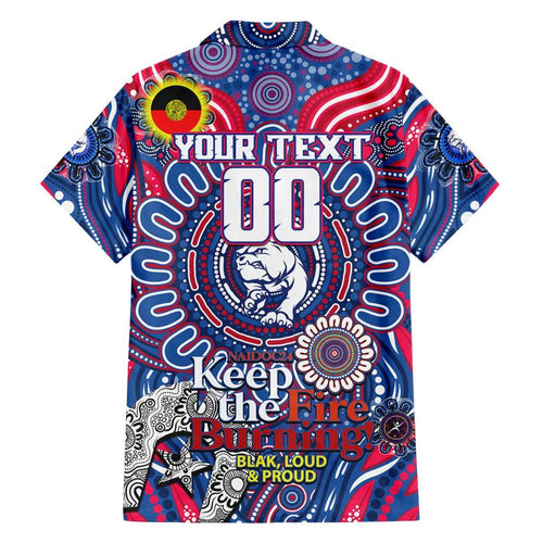 Custom Western Bulldogs NAIDOC Week 2024 Family Matching Off Shoulder Short Dress and Hawaiian Shirt Mascot Football