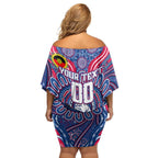 Custom Western Bulldogs NAIDOC Week 2024 Family Matching Off Shoulder Short Dress and Hawaiian Shirt Mascot Football