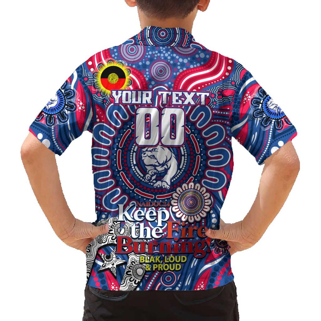 Custom Western Bulldogs NAIDOC Week 2024 Family Matching Puletasi and Hawaiian Shirt Mascot Football