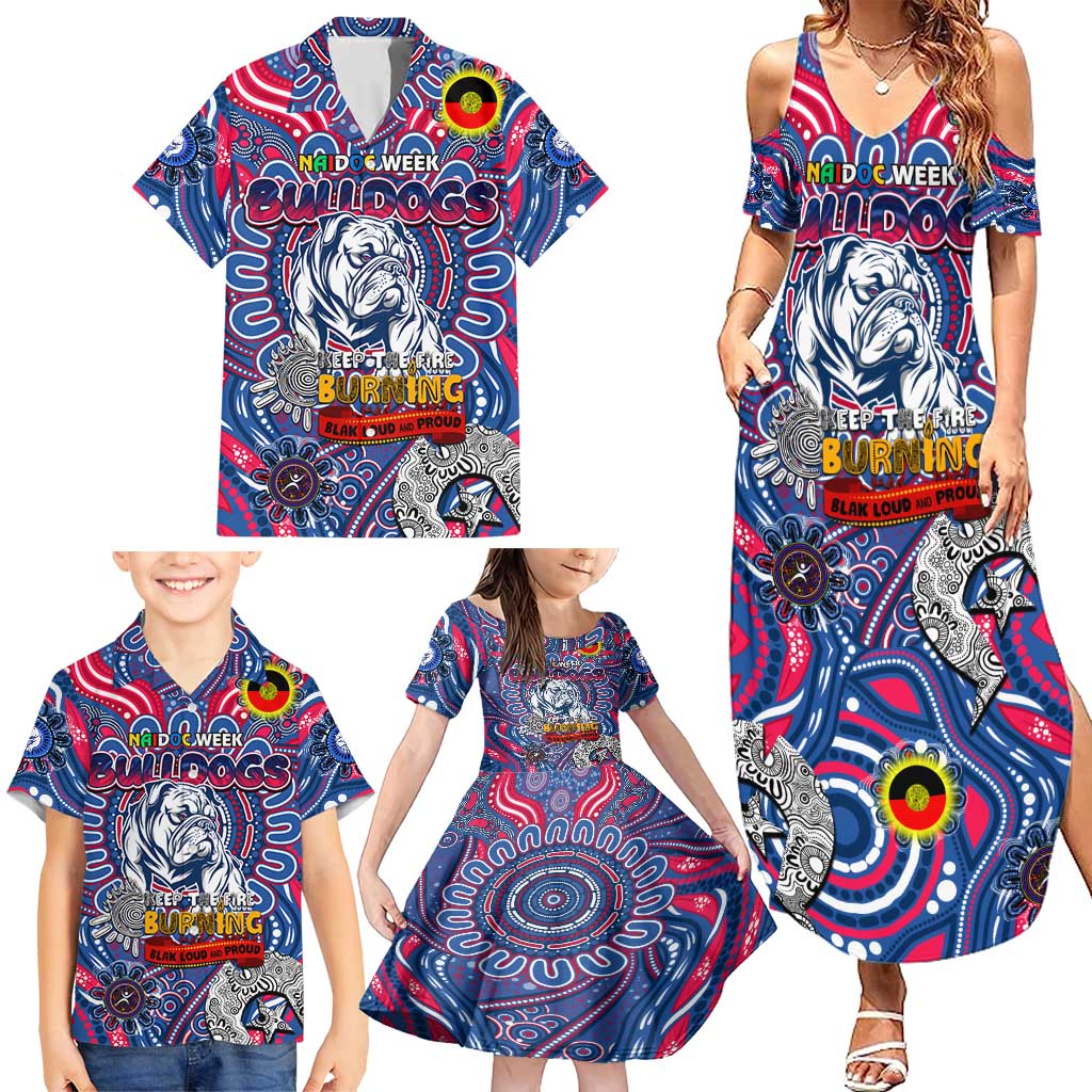 Custom Western Bulldogs NAIDOC Week 2024 Family Matching Summer Maxi Dress and Hawaiian Shirt Mascot Football