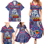 Custom Western Bulldogs NAIDOC Week 2024 Family Matching Summer Maxi Dress and Hawaiian Shirt Mascot Football