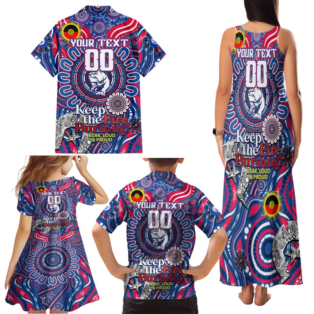 Custom Western Bulldogs NAIDOC Week 2024 Family Matching Tank Maxi Dress and Hawaiian Shirt Mascot Football