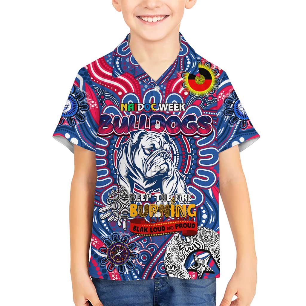 Custom Western Bulldogs NAIDOC Week 2024 Kid Hawaiian Shirt Mascot Football