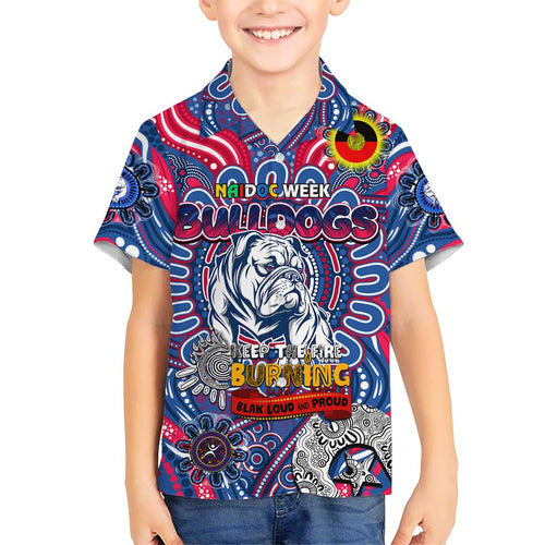 Custom Western Bulldogs NAIDOC Week 2024 Kid Hawaiian Shirt Mascot Football