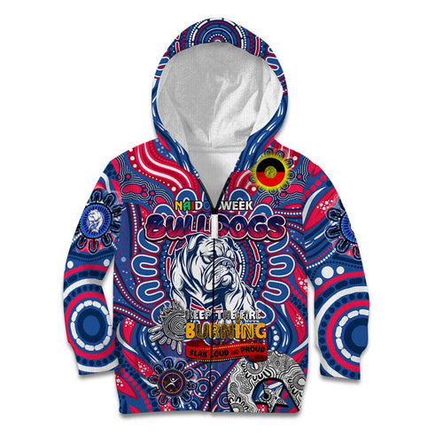 Custom Western Bulldogs NAIDOC Week 2024 Kid Hoodie Mascot Football