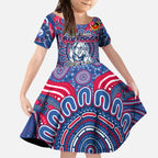 Custom Western Bulldogs NAIDOC Week 2024 Kid Short Sleeve Dress Mascot Football