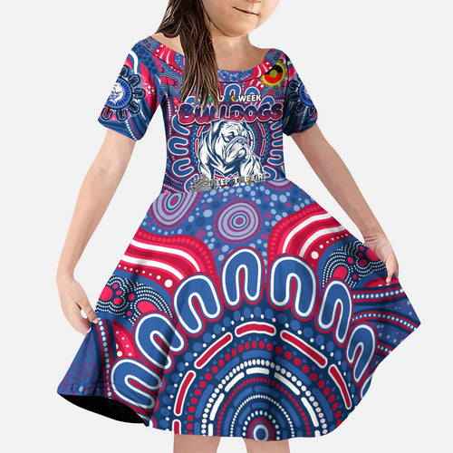 Custom Western Bulldogs NAIDOC Week 2024 Kid Short Sleeve Dress Mascot Football