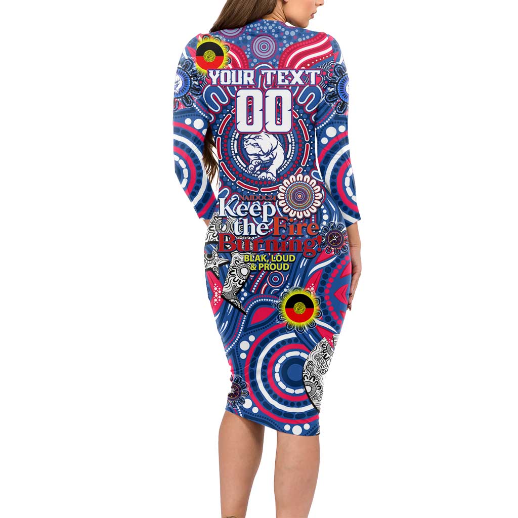 Custom Western Bulldogs NAIDOC Week 2024 Long Sleeve Bodycon Dress Mascot Football