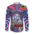 Custom Western Bulldogs NAIDOC Week 2024 Long Sleeve Button Shirt Mascot Football