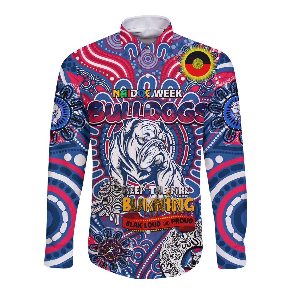 Custom Western Bulldogs NAIDOC Week 2024 Long Sleeve Button Shirt Mascot Football