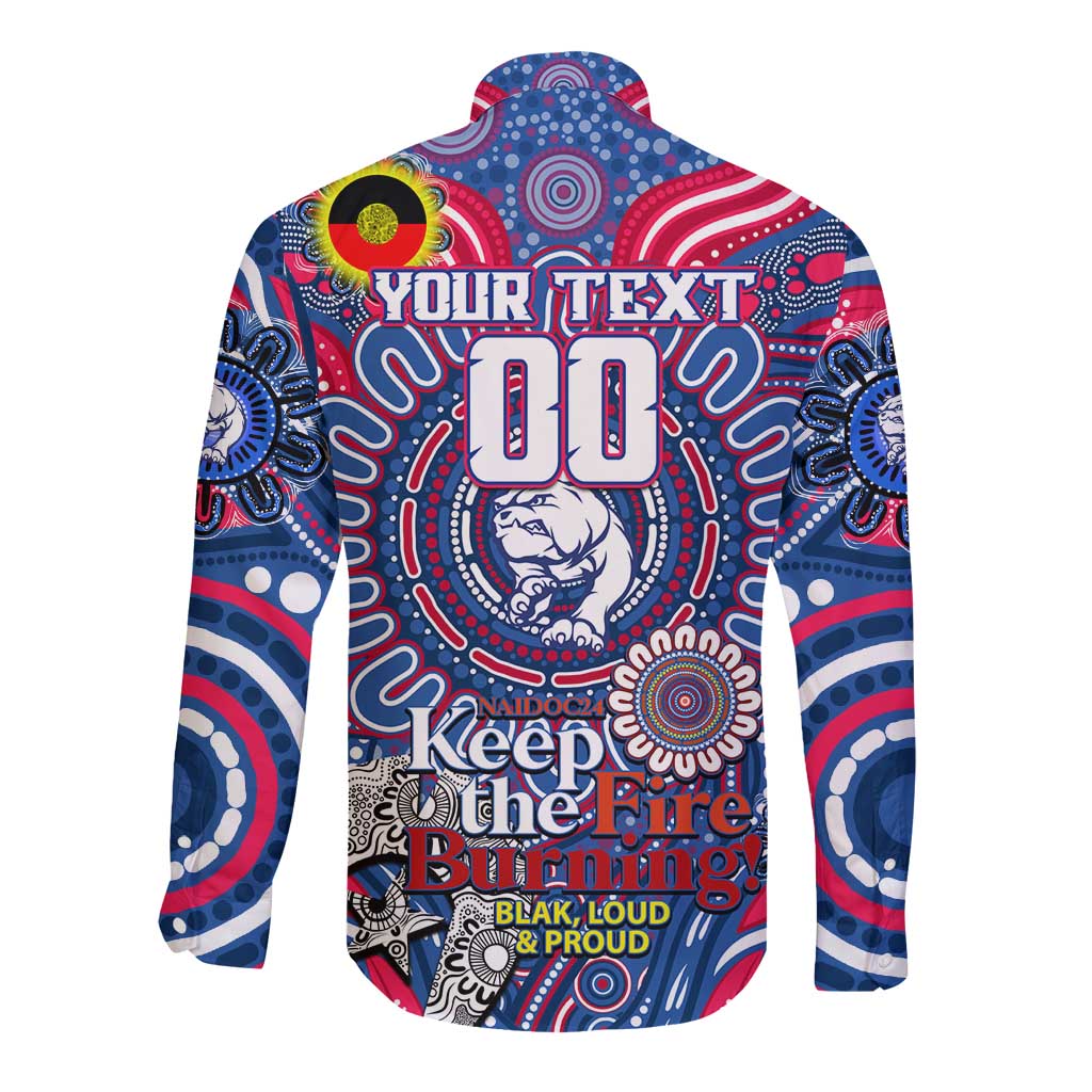 Custom Western Bulldogs NAIDOC Week 2024 Long Sleeve Button Shirt Mascot Football