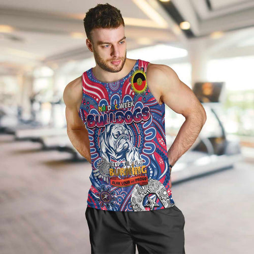 Custom Western Bulldogs NAIDOC Week 2024 Men Tank Top Mascot Football