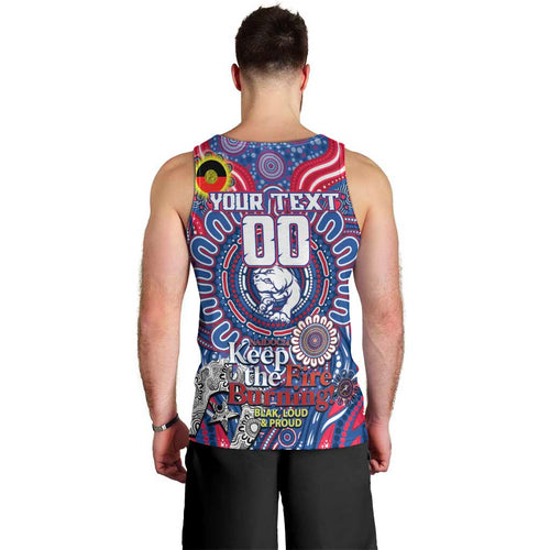 Custom Western Bulldogs NAIDOC Week 2024 Men Tank Top Mascot Football