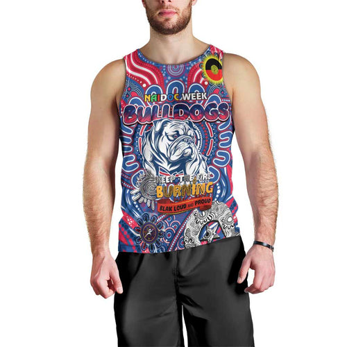 Custom Western Bulldogs NAIDOC Week 2024 Men Tank Top Mascot Football