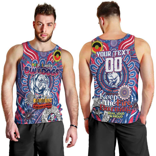 Custom Western Bulldogs NAIDOC Week 2024 Men Tank Top Mascot Football