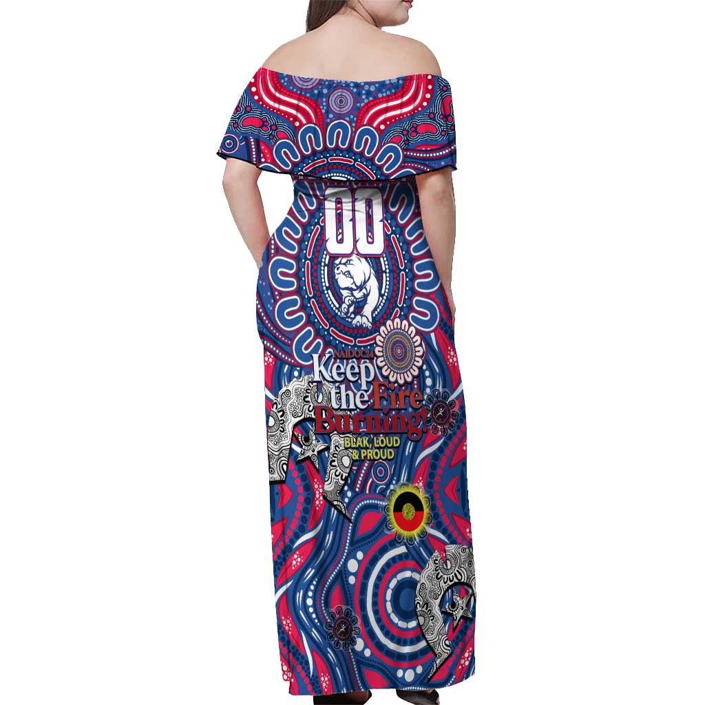 Custom Western Bulldogs NAIDOC Week 2024 Off Shoulder Maxi Dress Mascot Football