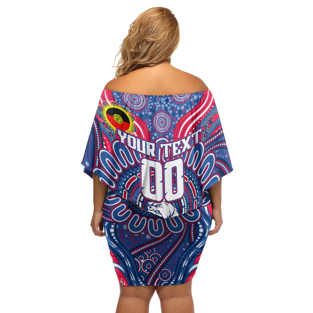Custom Western Bulldogs NAIDOC Week 2024 Off Shoulder Short Dress Mascot Football