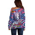 Custom Western Bulldogs NAIDOC Week 2024 Off Shoulder Sweater Mascot Football
