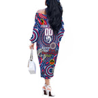 Custom Western Bulldogs NAIDOC Week 2024 Off The Shoulder Long Sleeve Dress Mascot Football